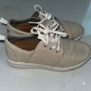 TOMS Del Rey Shoe-Natural Metallic Linen